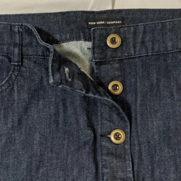New York & Company Button Down Denim Skirt, Color Blue (Dark Wash) size 18 - Picture 5 of 14